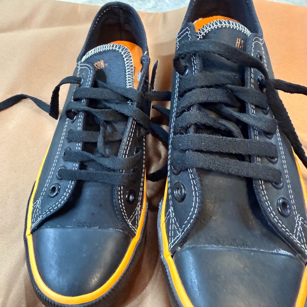 Harley-Davidson Black Sneakers with Orange Trim